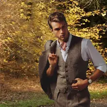 Chaleco de traje para hombre, ropa de novio, de boda, ajustado, sin mangas, Steampunk (2)