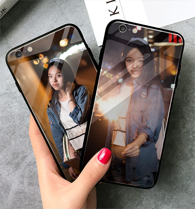 DIY чехол из закаленного стекла под заказ для Xiaomi Redmi 7 7A 8 8A 6 Pro 6A Note 8T 4 4X5 черный