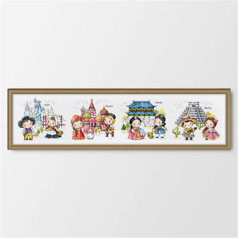 

G140 Stich Cross Stitch Kits Craft Packages Cotton Fabric Floss Counted New Designs Needlework Embroidery Cross-Stitching