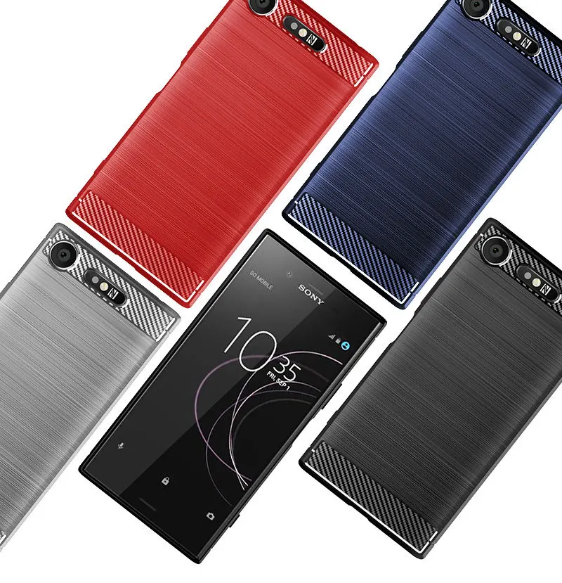 Мягкий чехол из волокна для Sony Xperia XZ1 Mini ударопрочный задней панели телефона Compact