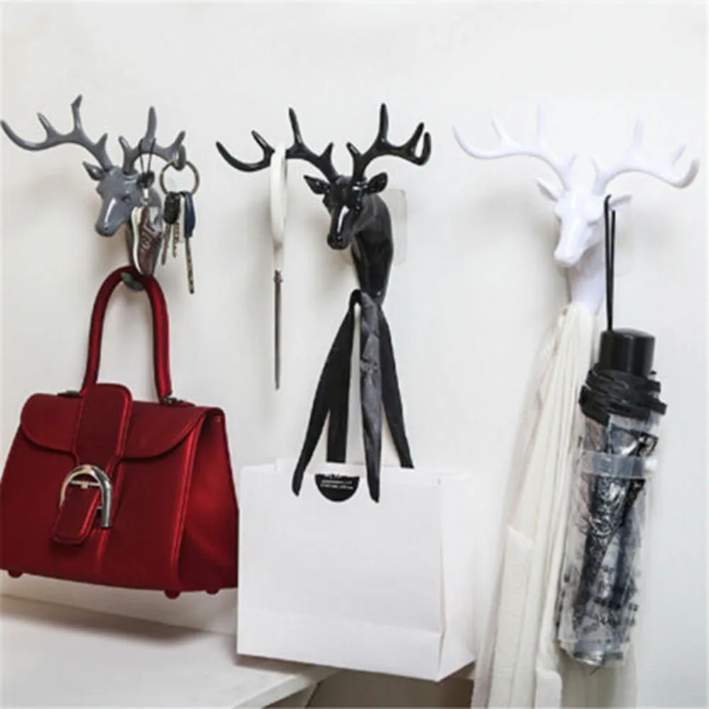 Vintage Deer head Animal Clothes Hanger Wall Mounted Hook Home Door Decoration | Дом и сад