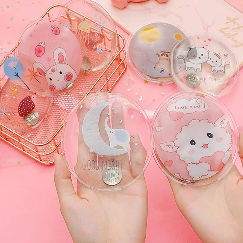 1Pcs Cute Transparent Cartoon Heating Gel Hand Warmer Reusable Mini Portable Convenient Winter Fast Self-Heating Handbag | Бытовая