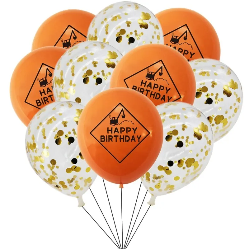 10pcs Construction Vehicle Excavator Latex Balloons Birthday Party Decorations Kids Car Ballon Tractor Globos Baby Shower - купить по