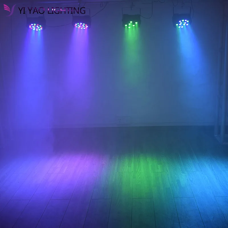 2 шт./лот 18 шт. 3 Вт Ламповые бусины 18x3 led Par огни RGB плоская пара профессиональное