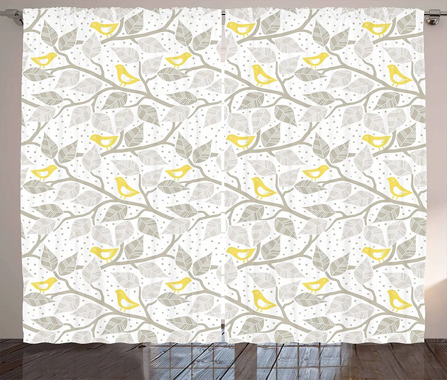 

Grey and Yellow Modern Blackout Curtain For Living Room Decoration Hanging Window Curtains For Bedroom Drapes