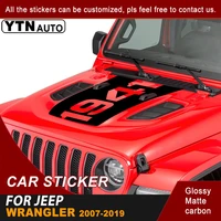 car sticker bonnet hood scoop 1941 words stripe graphic vinyl cool car decal accessories for jeep wrangler jl rubicon 2007 2019