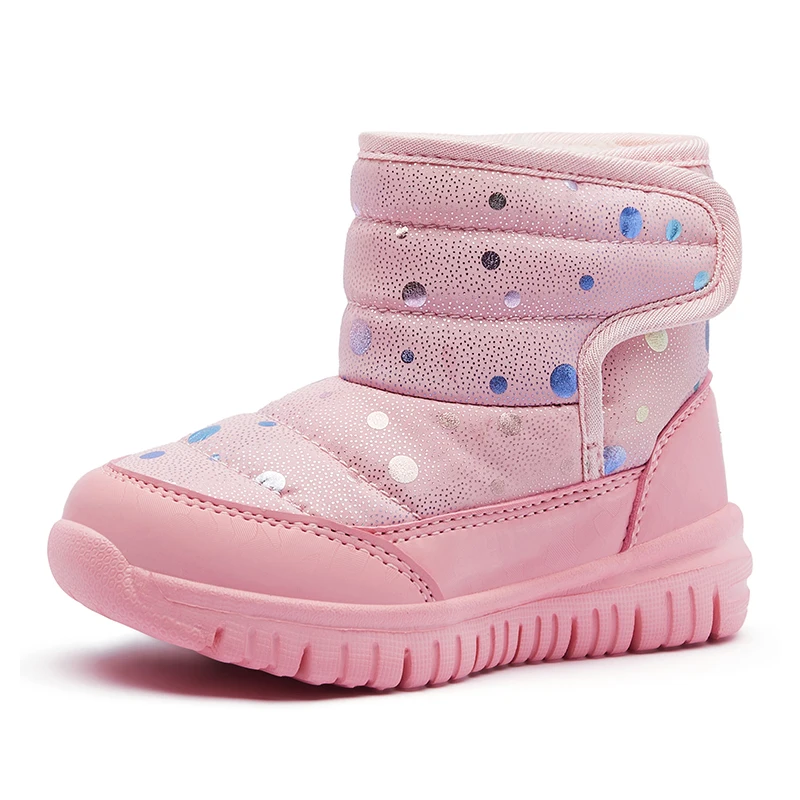 Zapatos de algod&oacute;n puro para ni&ntilde;a, botines informales c&aacute;lidos de terciopelo, botas de nieve antideslizantes suaves y c&oacute;modas para actividades al aire libre, Invierno-5