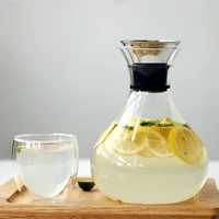 1l1 5l transparent glass carafe with stainless steel lid water carafe decanter glass milk juice jug gifts water bottle kettle