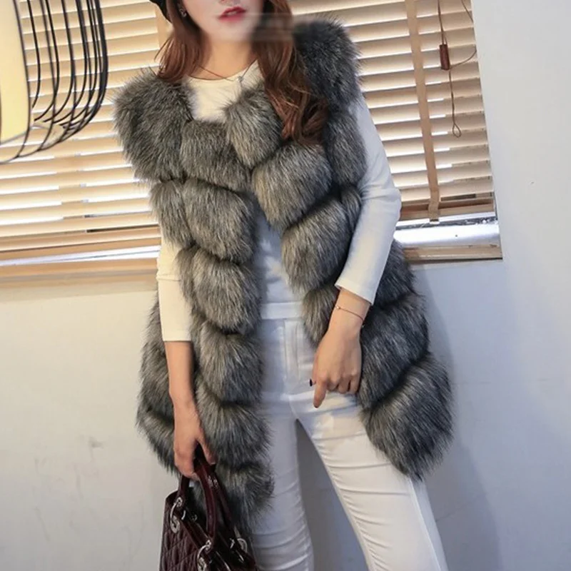 Приталенный женский Осенне зимнее Пальто Повседневная жилетка без рукавов в