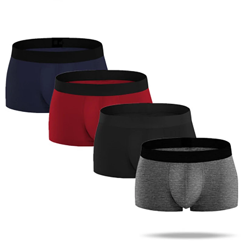 4 шт./лот хлопковое Мужское нижнее белье мягкие дышащие трусы-боксеры удобные