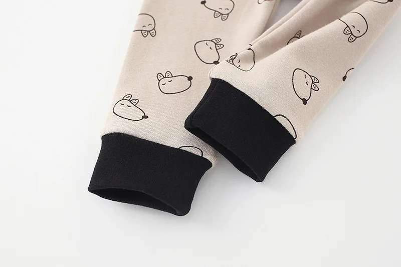 

Spring and Autumn Printed High Waist Pants Romper Cotton Homewear Set Baby Three-piece Set baby girl outfit