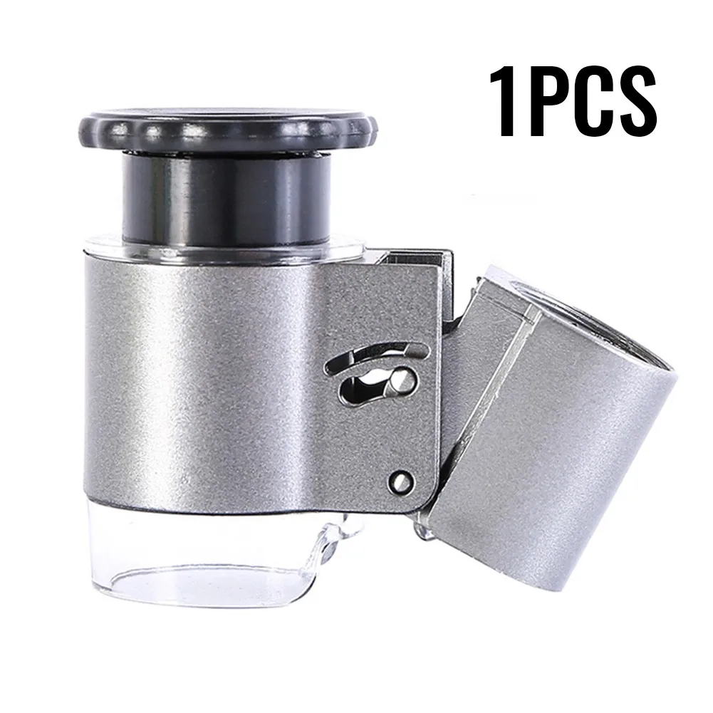 

50 Times Magnifying Glass ABS Mini Microscope Currency Detector LED Lamp