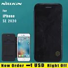 Чехол-книжка NILLKIN для iphone SE 2020, кожаный чехол с отделением для карт