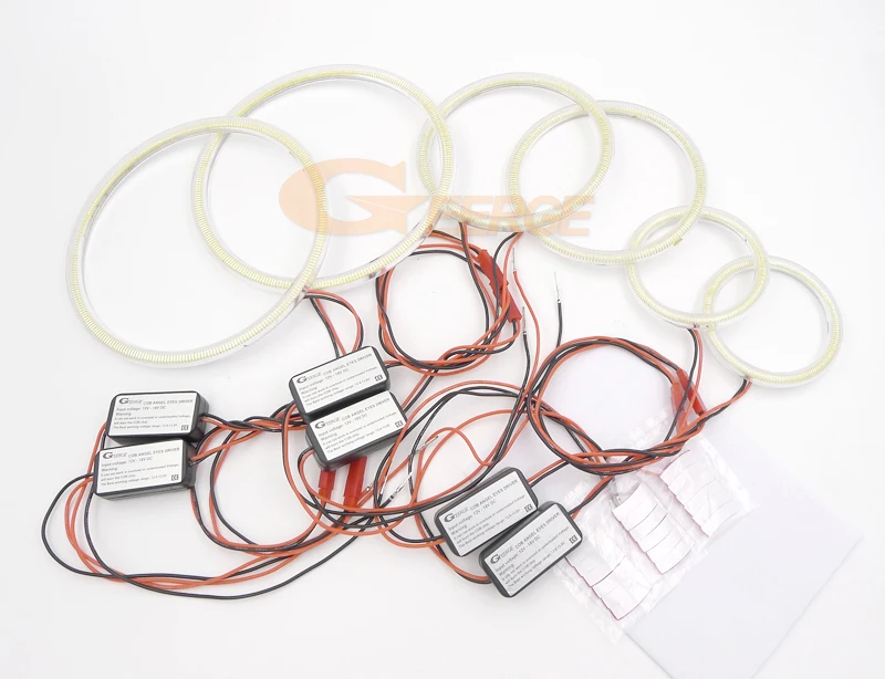 Отличный ультра яркий COB led Ангельские Глазки набор колец Дневной светильник для