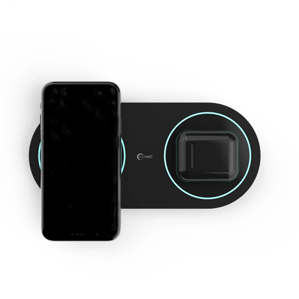 

2 in 1 Wireless Charging Pad, Qi Fast Charger for All Qi-Enabled Phones AirPods Pro - 7.5W for iPhone 15W Fast-Charging Galaxy