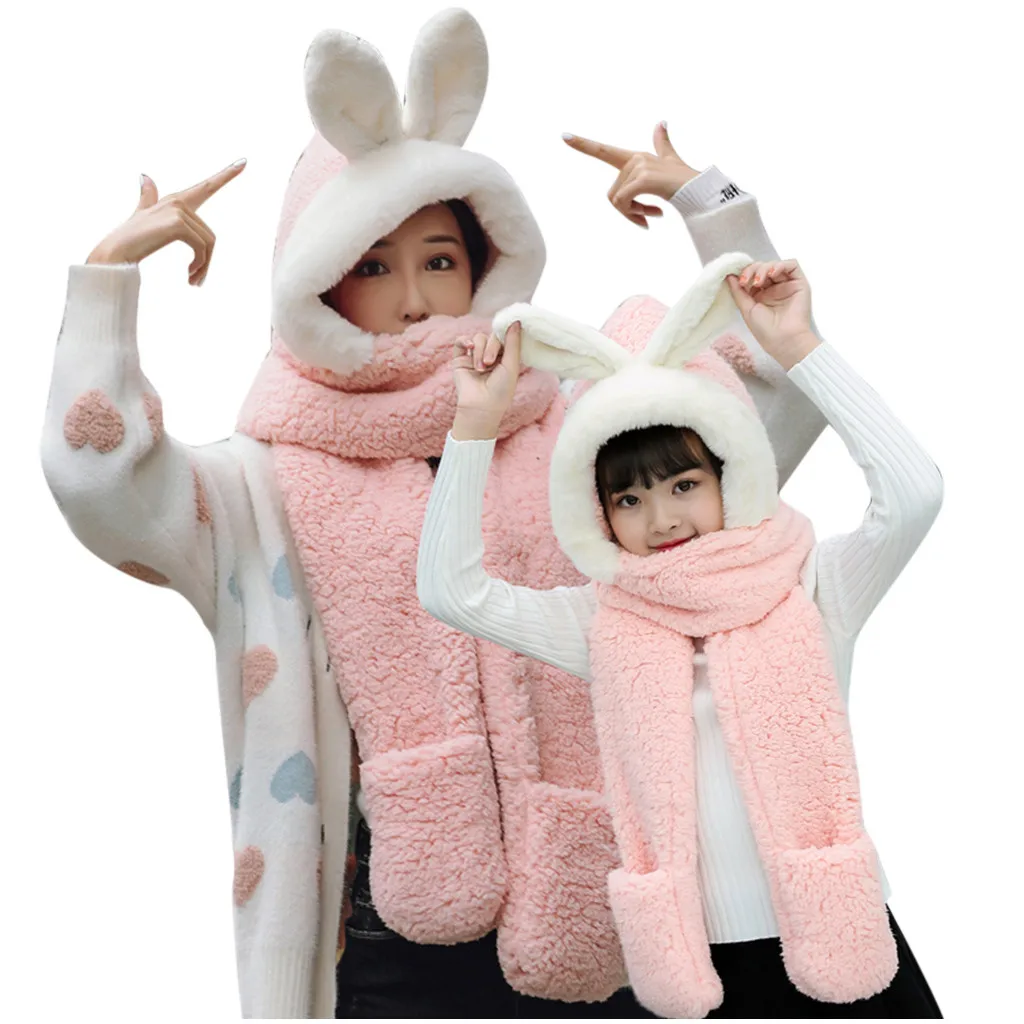 Зимние плюшевые меховые шапки для родителей и детей Осенние милые с героями