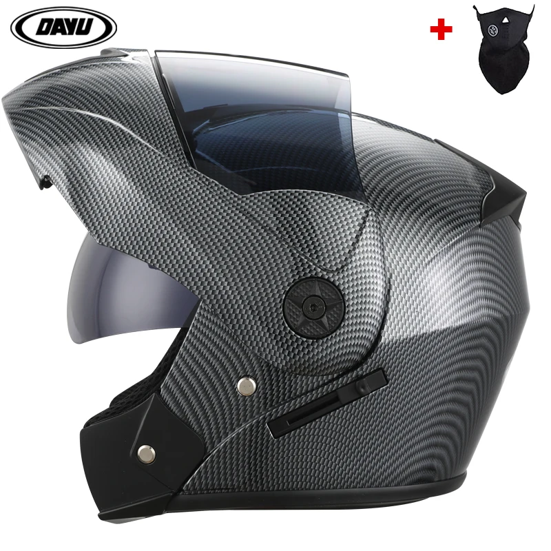 

1 Gift Unisex Racing Motobiker Helmets Modular Dual Lens Motorcycle Helmet Full Face Safe Helmet Flip Up Cascos Para Moto