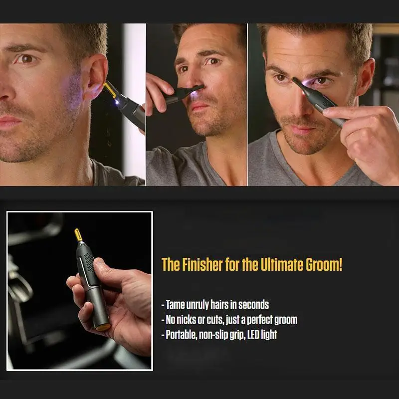 

Ear Nose Hair Trimmer Ultrathin Precision Clipper Painless Eyebrow and Facial Hair Trimmer for Men Women Hair Removal With LED