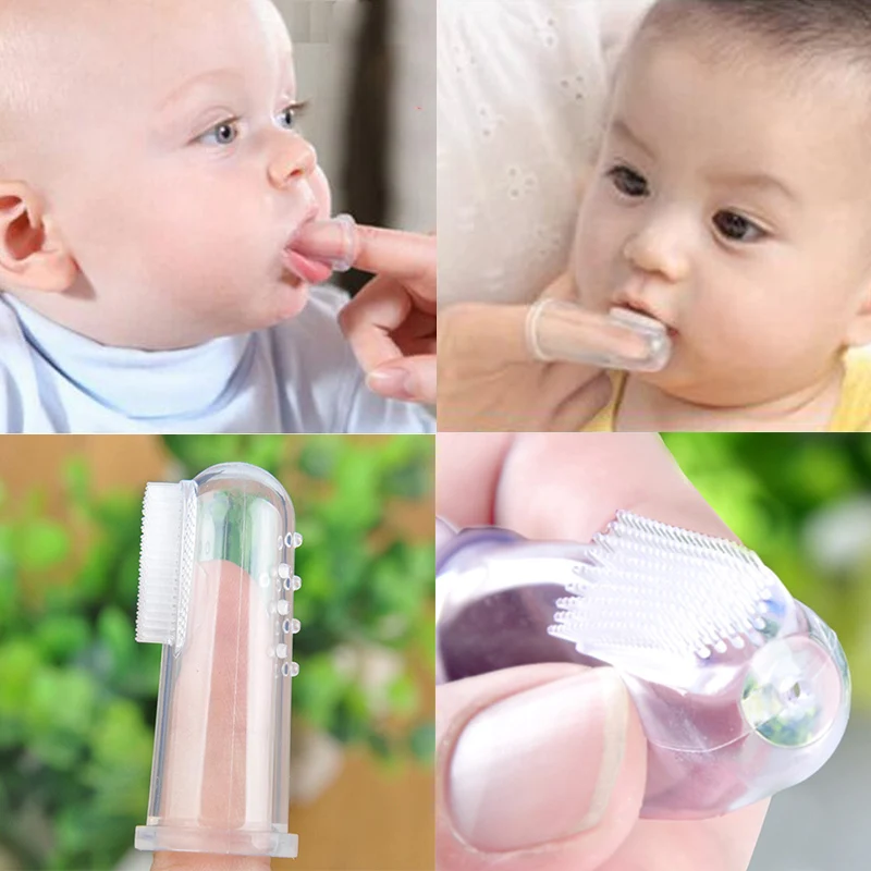 Baby Finger Toothbrush Silicon Children Teeth Clear Soft Silicone Infant Tooth Brush Rubber Cleaning Newborn baby Items Care