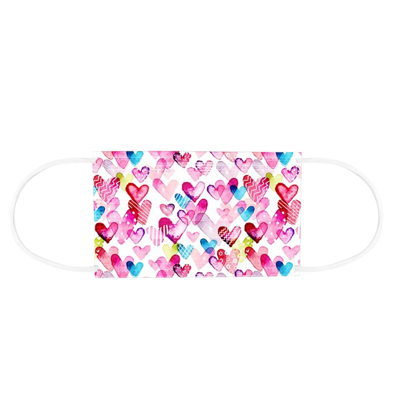 

50pcs Adult's Mask Love Happy Valentine's Day Disposable 3ply Ear Loop Face Mask Outdoor Dating Trendy Beauty Comfortable Masks