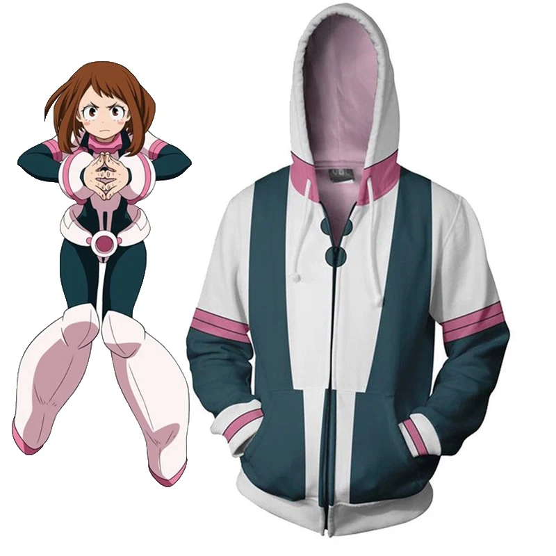 Худи моя геройская Академия очако урарака свитшоты для косплея белые худи