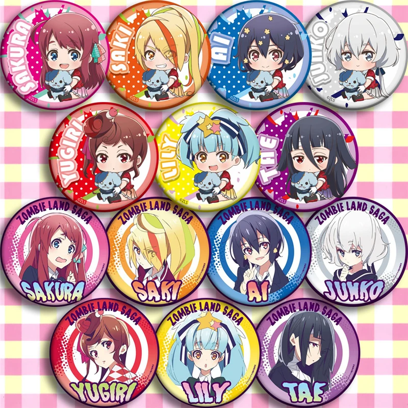 14 шт./компл. аниме ZOMBIE LAND SAGA Косплей Minamoto Sakura значок для девочек подарок Детская