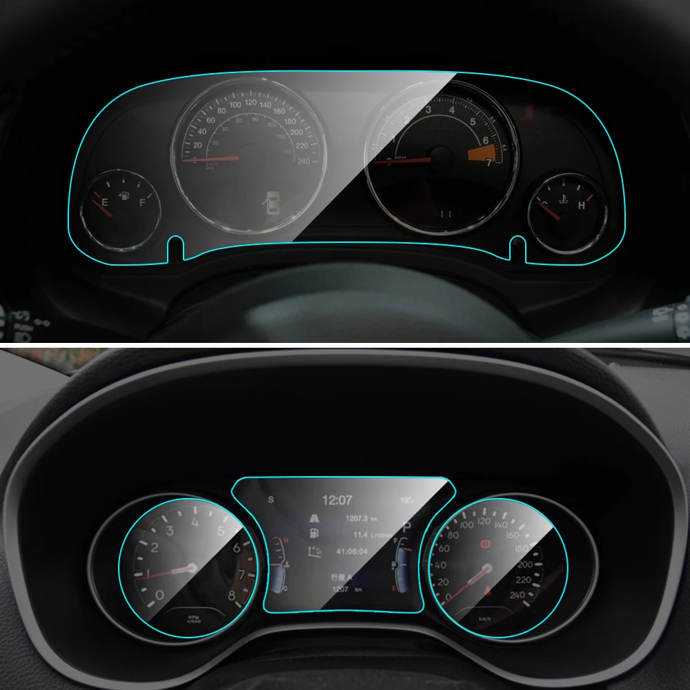

Car Instrument Panel Screen Protector for Jeep Compass 2010-2019 Interior Dashboard Membrane Protective TPU Film Car Accessories