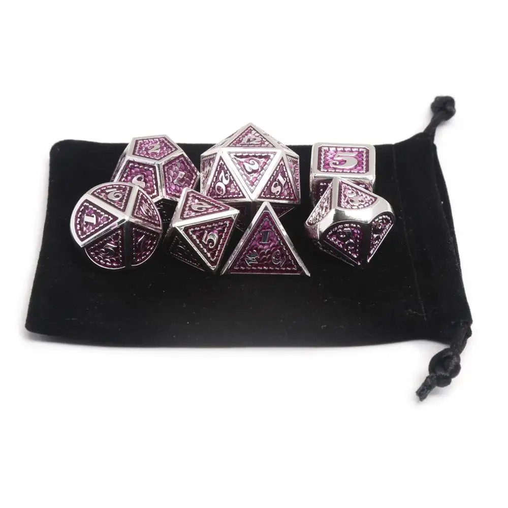 

CHENGSHUO rpg dice set.Metal dice.New purple dragon dice, new design, more realistic dragon scales.Used for DND COC.D20 12 10 6