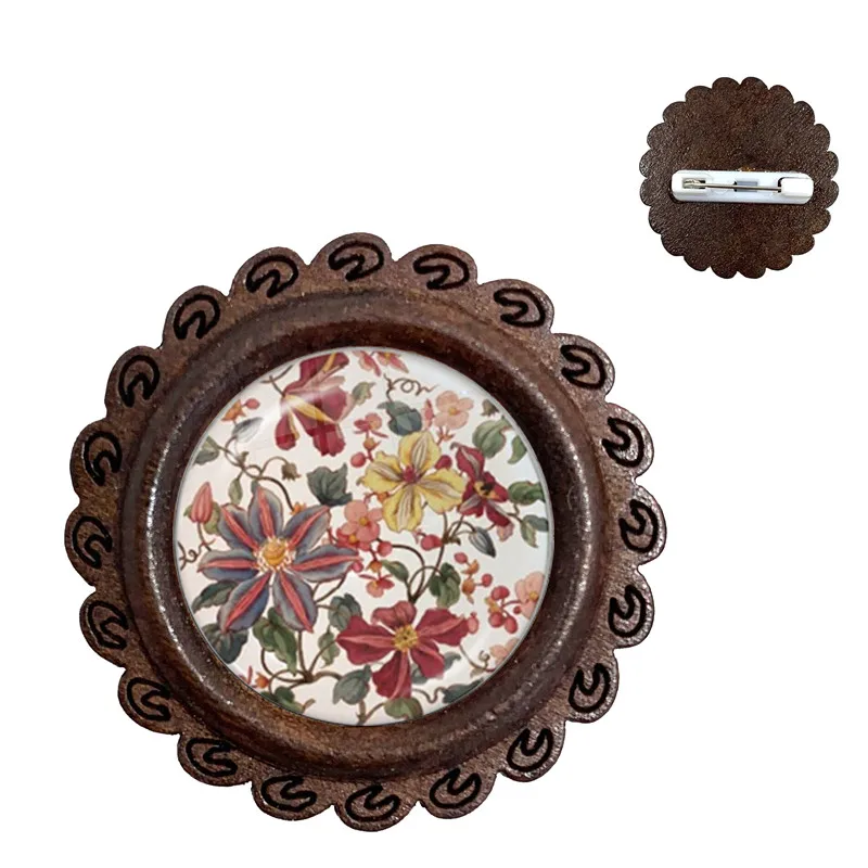 Очаровательный Амулет из хны для йоги Женская деревянная брошь 20 мм стеклянный