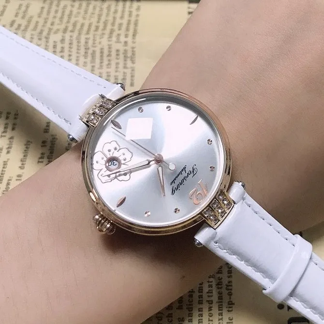 Часы женские механические с автоподзаводом брендовые Роскошные белым