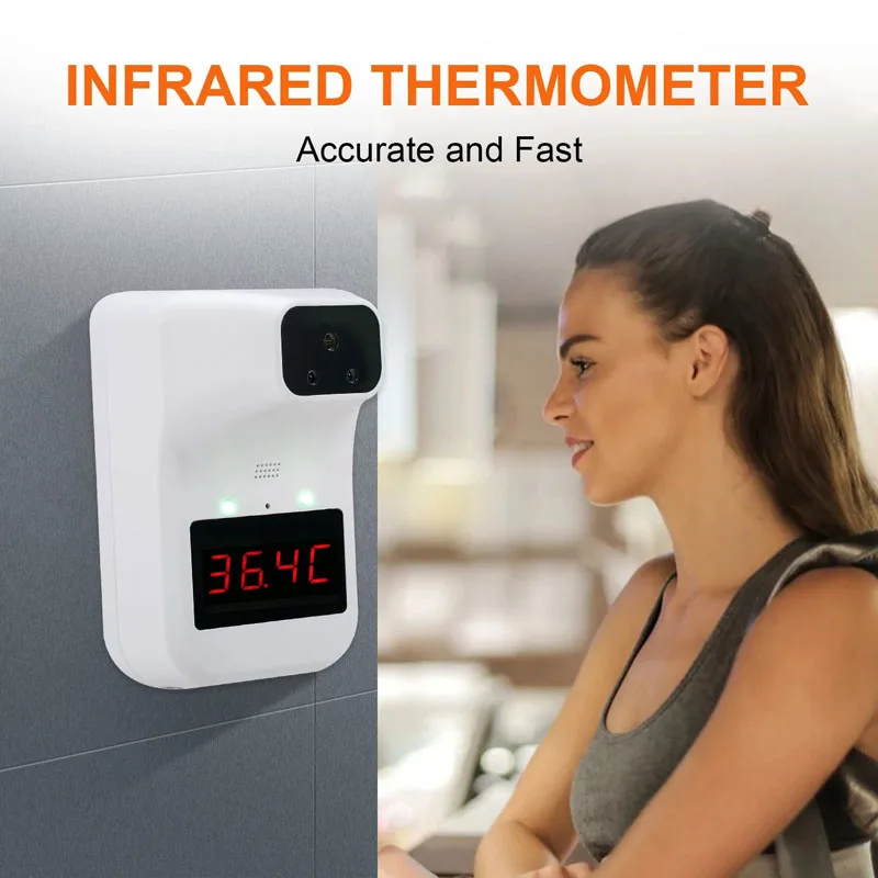 

K3Pro Outdoor/ Indoor Forehead Thermometer Smart Ai Broadcast Digital LCD Display Non-contact Infrared Thermometer Voice Alarm