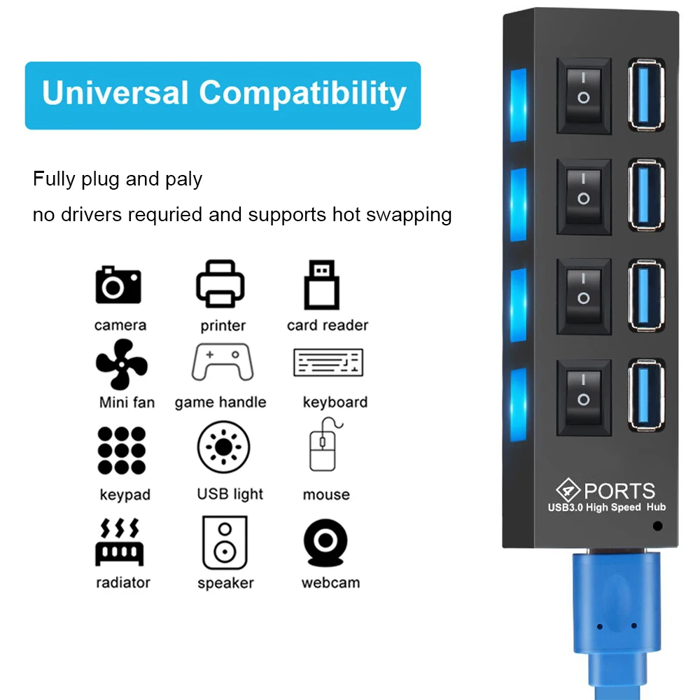 usb hub 3 0 hub usb 3 usb 2 0 multi usb splitter power adapter 47 port multiple expander 2 0 with switch for pc accessories free global shipping