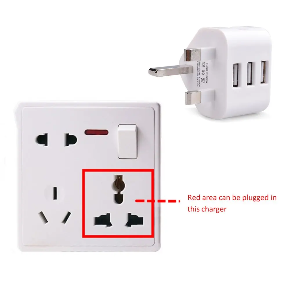 Универсальное сетевое зарядное устройство с 1/2/3 портами USB и вилкой Стандарта