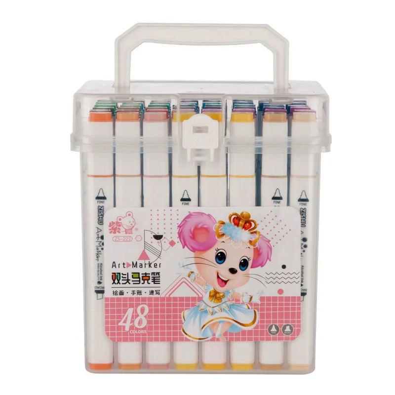 

Double Head Marker Set Oily Multicolor Marking Pen Student Hand Painting Watercolor Pen Box Childrens Brush
