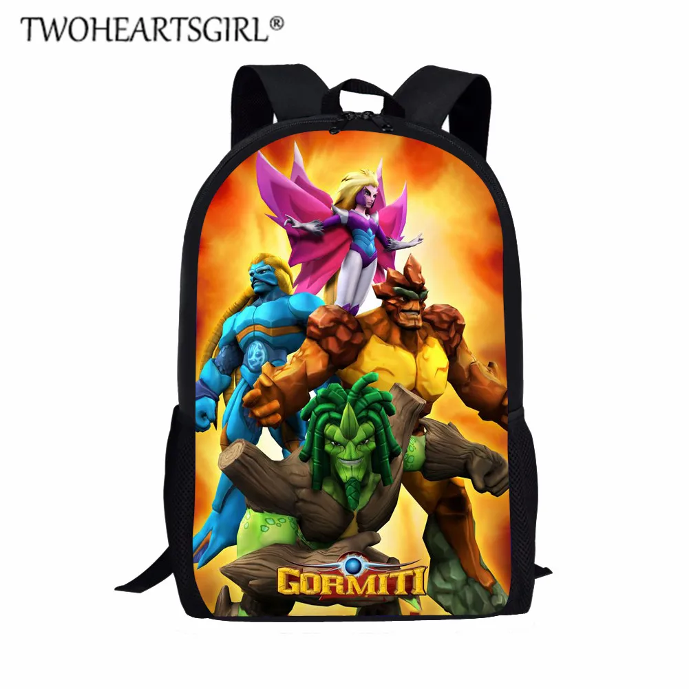 LH1304C Twoheartsgirl детские школьные сумки для мальчиков игры Gormiti школьные сумки для учеников начальной школы большой емкости рюкзак наборы для девочек мальчиков ранец - Цвет: LH1304C