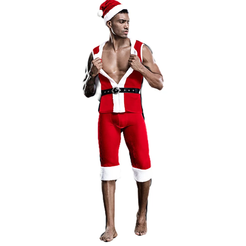 

Sexy Mannen Kerst Lingerie Perspectief Nachtclub Cosplay Uniform 3 Verschillende Stijlen Met Gereedschap Sm Jongen Ondergoed a