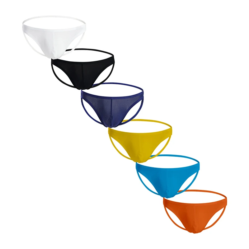 

6pcs Men Thong Pack Gay Underwear Mens Jockstrap Free Shipping Sexy Thongs Cotton Low Wasit Breathable Mesh Wholesale Lot M-XXL