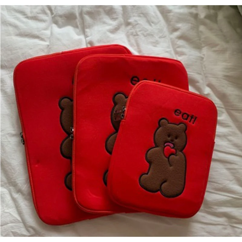 

Cookie Bear Cotton Laptop Liner Bag Laptop Storage Bag Sleeve Cover for Ipad Air 2021 Tablet Case Liner Bags 11 13 15 Inch Pouch