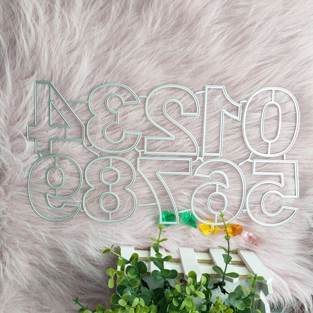 

Новая большая форма для резки металла с арабскими цифрами, альбом для скрапбукинга, поздравительная открытка, украшение «сделай сам», искус...