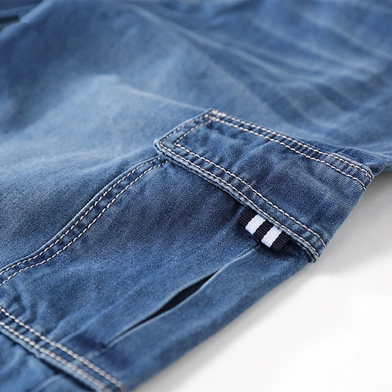 

Stretch Casual Shorts Knee Length Jeans Designer Cotton Denim Summer Cargo Shorts Men size 40 42 44 46 48
