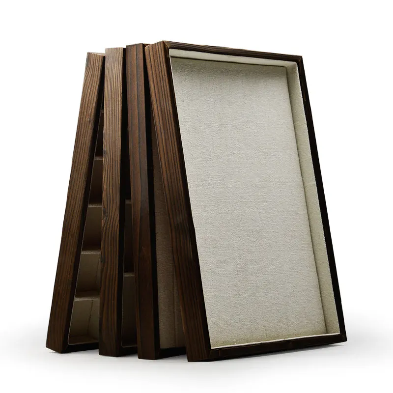 Oirlv New Solid Wood 24 Grids/Necklace Storage Tray Shop Bracelet Jewellery Goods Display Tray Props