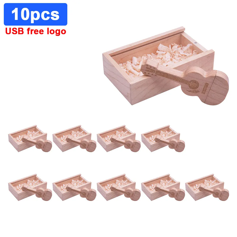 

10pcs Wooden USB + box USB Flash Drive pendrive 4GB 8GB16G 32GB64GB 128gb Memory stick photography wedding gift free custom logo