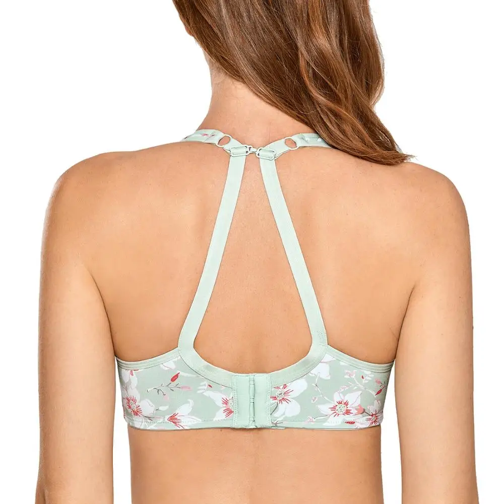 

Women's Smooth Balconette Bra Full Figure Lightly Lined Underwire Lace Floral Lingerie for Female 34 36 38 40 42 44 B C D DD E