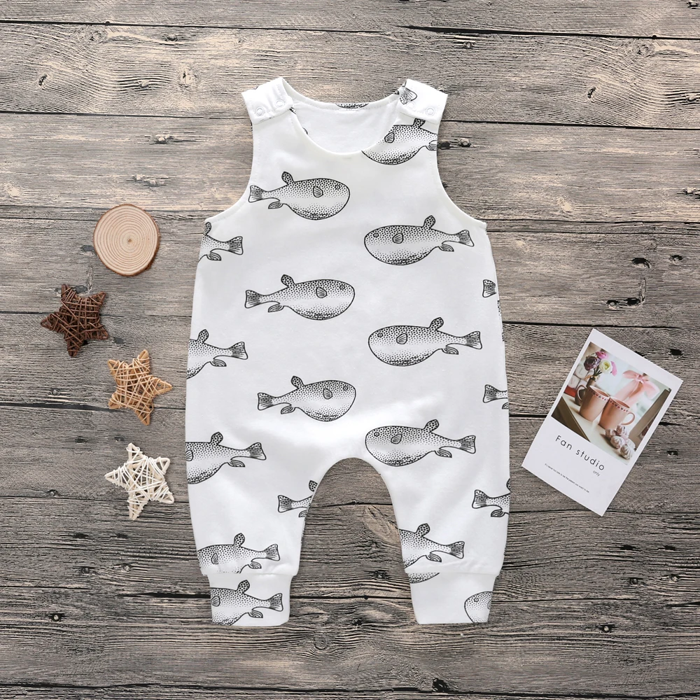 Комбинезоны для детей летние хлопковые комбинезоны мальчиков и девочек 0 24