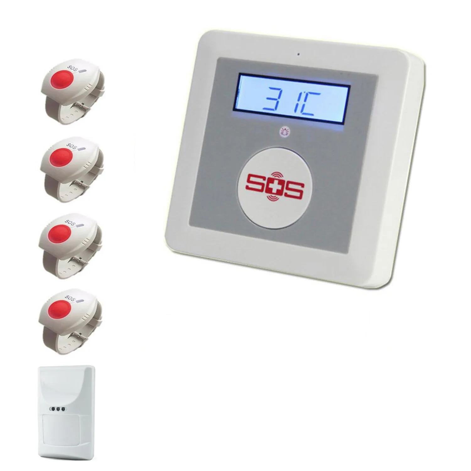 Kit 4 GSM SMS приложение дистанционное управление SOS защита от взлома уход за пожилыми людьми сигнализация K4 с кнопкой SOS тревога датчик движения для GSM дома охранная сигнализация - Цвет: Kit 4