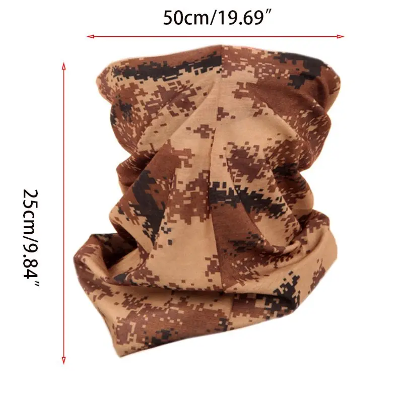 

Unisex Military Sunscreen Neck Gaiter Seamless Bandana Contrast Colored Camouflage Cycling Scarf Face Cover Headband
