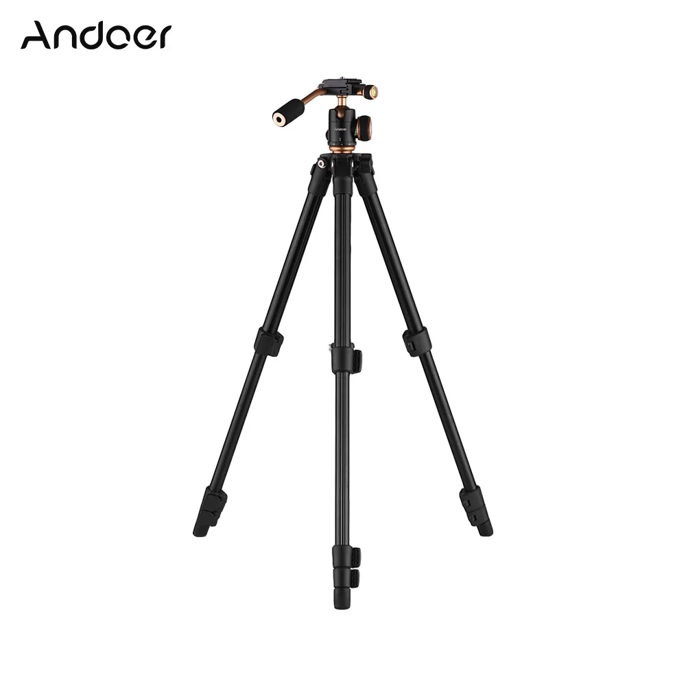 Andoer Q160S Портативный Алюминий сплав Камера видео штатив для путешествий 3 х