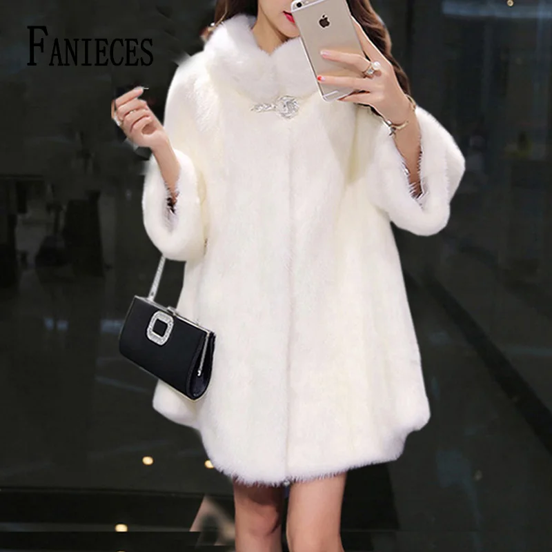 Женское пальто из искусственного меха элегантная Осенняя Меховая куртка с