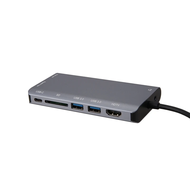 Горячая Распродажа Usbc к Rj45 Lan 4K Hdmi Vga 2USB 3 0 Sd кардридер 8 в 1 Type C док-станция адаптер