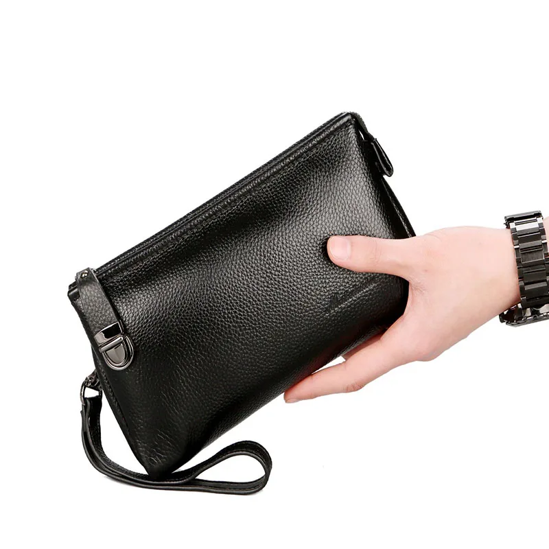 

Leather Men's Wallet Business Suit Multi-function Multi-card Slot Long Men's Clutch Bag 2021 New Successful Mobile Phone Bag